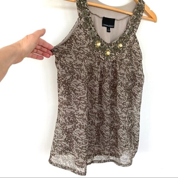 Cynthia  Rowley tank top with jewelled neckline - Picture 1 of 11